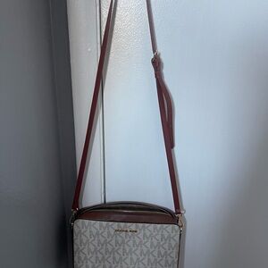 Michael Kors Brown and Cream Crossbody Bag